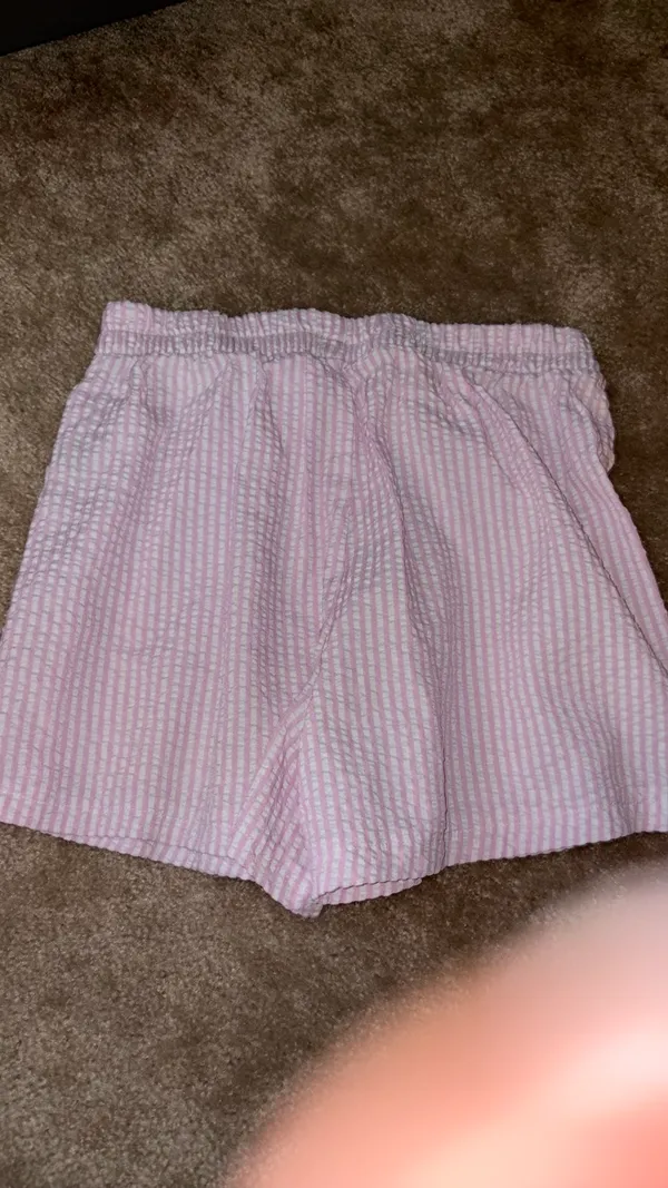 Pink and white stripped shorts Size M - Image 3