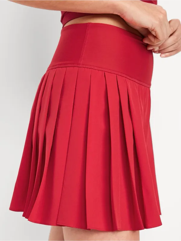 Old Navy Extra High-Waisted StretchTech Pleated Skort NWT Red Size Medium - Image 4