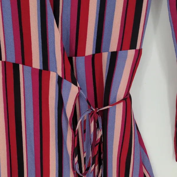 Reformation Anya Women's Wrap Dress Size Extra Small Vertical Stripe Colorful‎ - Image 8