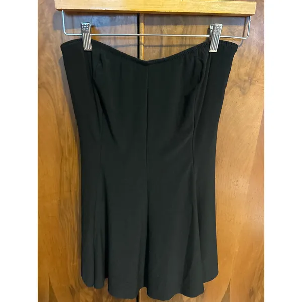 NORMA KAMALI Grace Dress BUILT-IN BODYSUIT Black Strapless Mini PARTY Size XL - Image 3