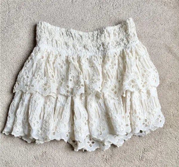 Free People Eyelet Ruffle Mini Skirt - Image 7