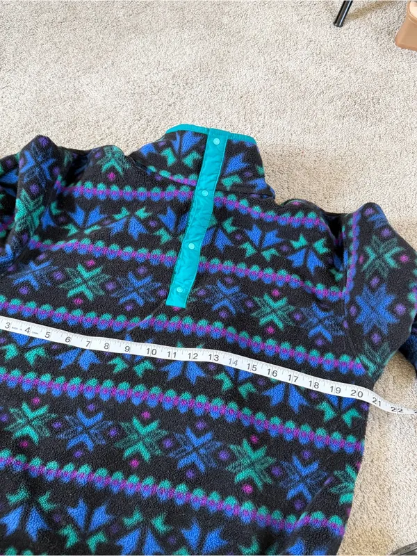 L.L. Bean Women’s Vintage 90s Southwest Aztec Navajo Fleece Pullover Snap-T M - Image 11