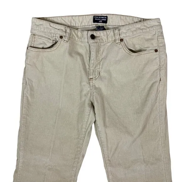 Polo Jeans Co Ralph Lauren Beige Corduroy Bootcut Pants 12x30 Y2K Retro‎ Style - Image 2