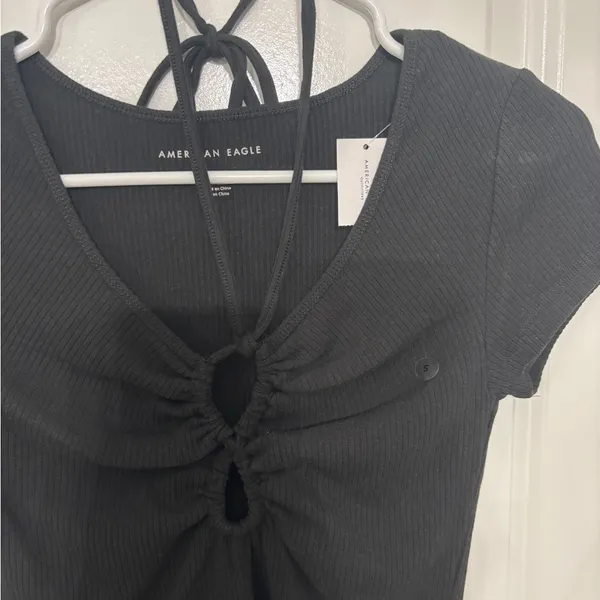 American Eagle Outfitters Black Crop Top - Image 2