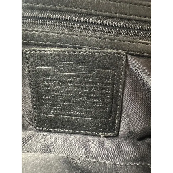 Vintage Coach Crossbody Zip Purse Y2K Bag Small Black Fabric Leather‎ Trim 7409 - Image 5