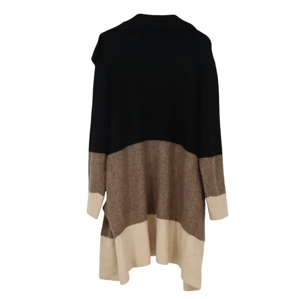 Max Studio Cardigan Womens L Black Brown Colorblock Excellent - Image 4