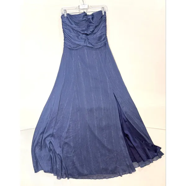 Likely Runa Halter Maxi Gown Night Blue Metallic formal Prom Size 8 - Image 4