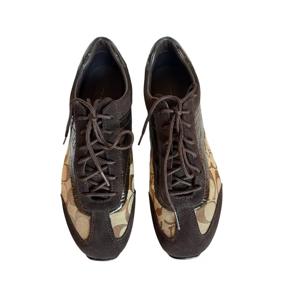 COACH Shoes Womens Size 10 Kodie Brown Signature C Logo Low Top Sneaker Comfort - Image 2