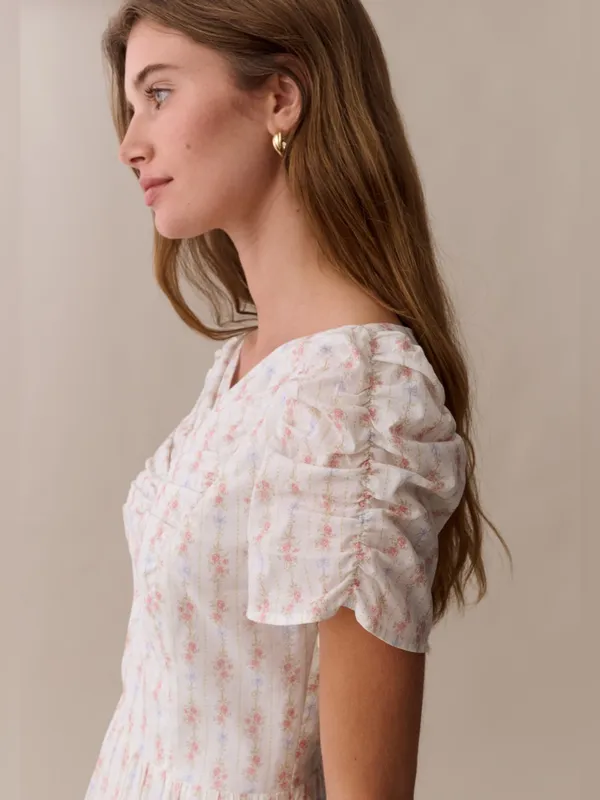 NWT Few Moda Nievia Dress size Large L Cotton Rosy Ribbon Floral Sorella midi - Image 2