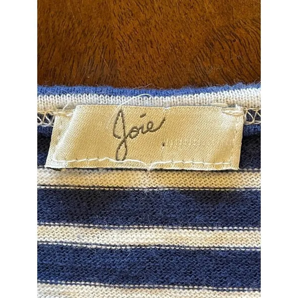 Joie Blue And White Striped Cotton Short Sleeve Pullover Mini T Shirt‎ Dress S - Image 6