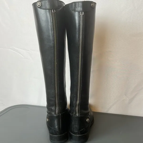 Frye Melissa Button Back Riding Boots Black Leather Knee High Equestrian Sz 7 - Image 6