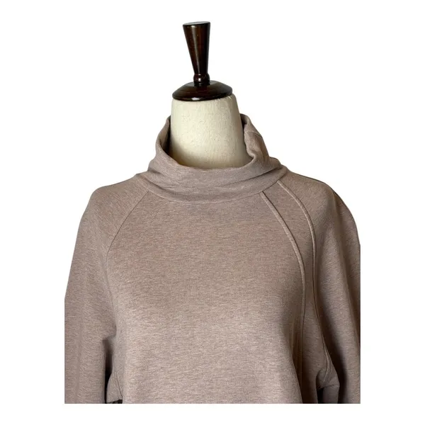 Varley Sweatshirt Women‎ XS Taupe Heathered Turtleneck Atlas Pullover Athleisure - Image 3