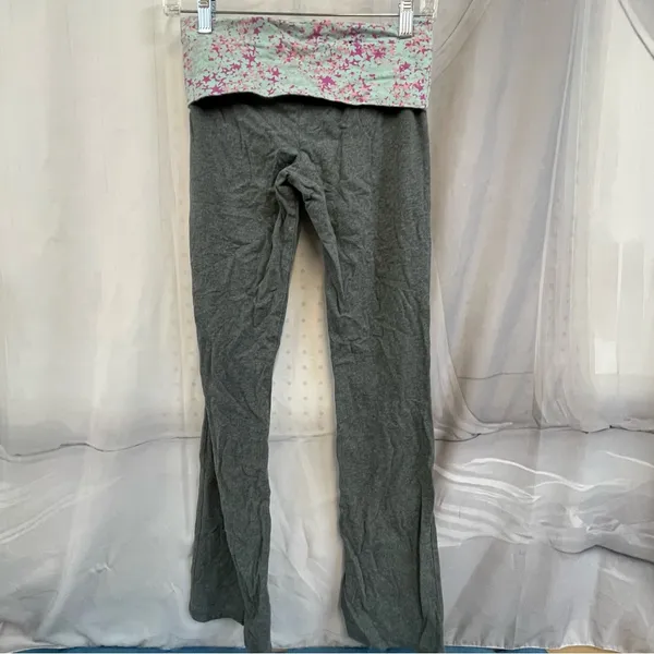Y2K Flare Foldover Waist Thick Waistband Mossimo Supply Gray Yoga Pants XS - Image 5