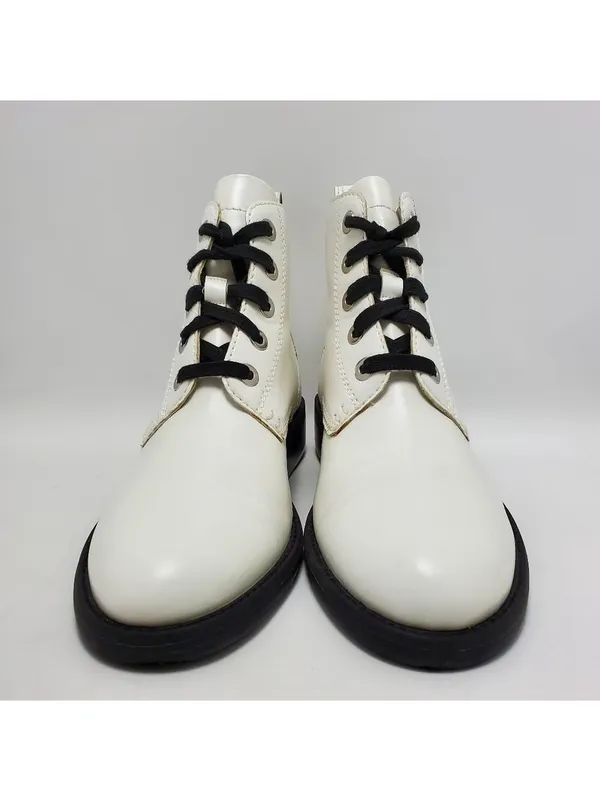 White Abound Combat Side Zip Lace Up Boot Size 8.5 - Image 6