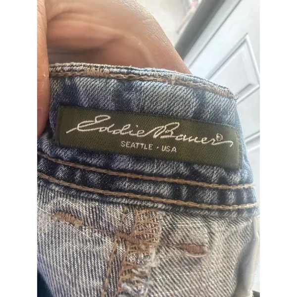 Eddie Bauer Denim Jean Shorts 8 Classic Five Pocket Casual Summer Style - Image 6
