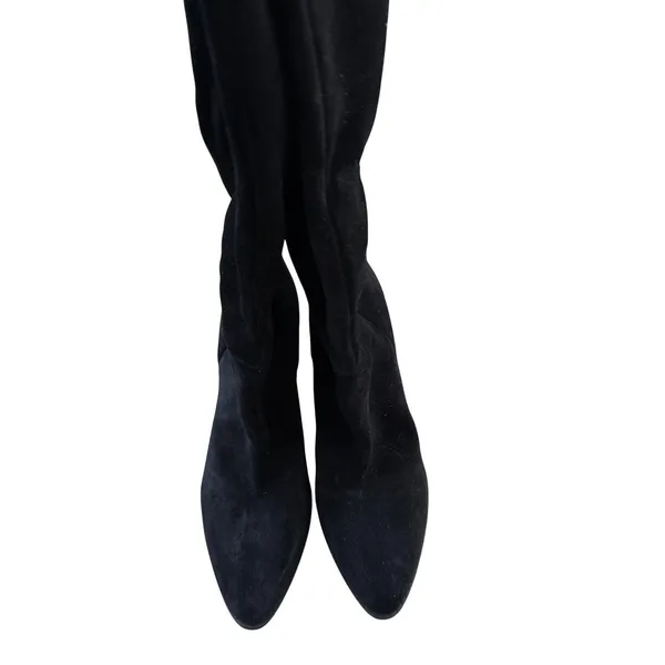 Nine West Womens Black Suede Pointed Toe Cone Heel Knee High Boots Size 9.5M - Image 4