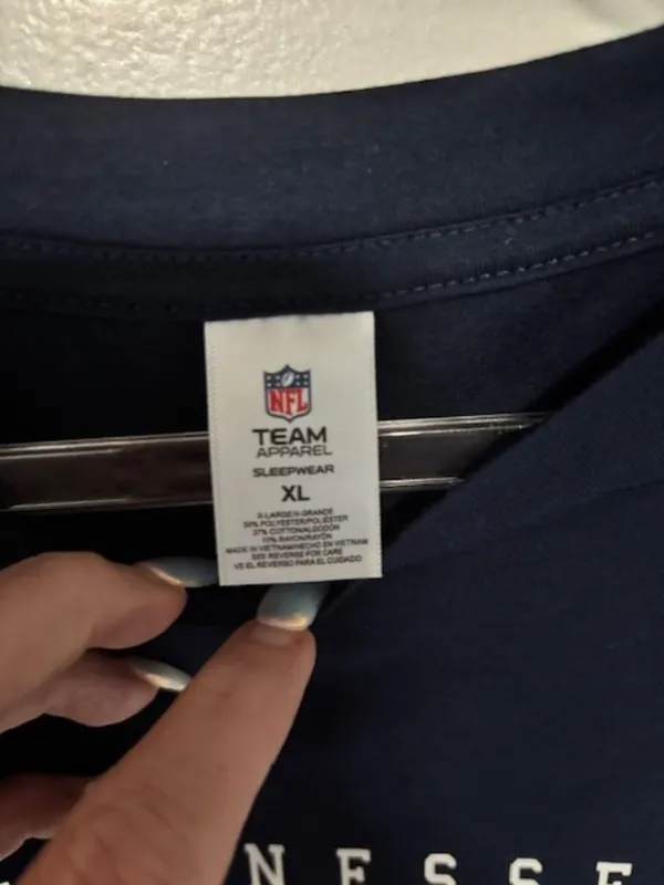 NFL Team Apparel Tennessee Titans Sleepwear T‑Shirt Women’s XL Navy Lightweight - Image 5