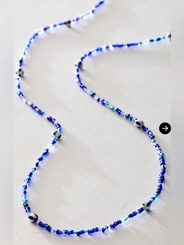 NWT FREE PEOPLE Summer Dive Necklace Blue Bead Layered 🌊🏝️ - Image 2