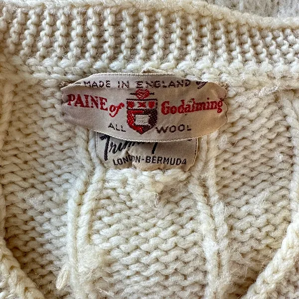 M Sweater Pullover vintage 50's fisherman wool knitwear Paine of Godalming - Image 3