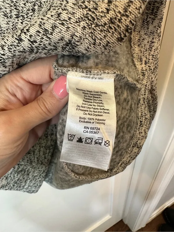 Columbia Gray Marled Button-Front Turtleneck hoodie Sweater - Image 6