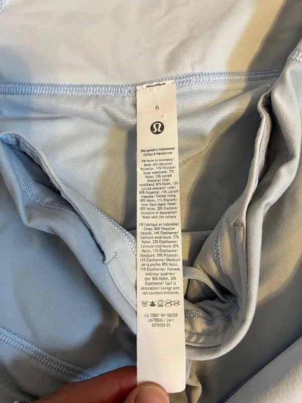 lululemon athletica Light Blue High-Waist Athletic Shorts Sz 6 - Image 2