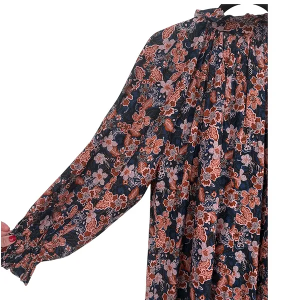 Anthropologie Sundry‎ Boho Floral Print Long Sleeve Tiered Mini Dress Size Small - Image 13