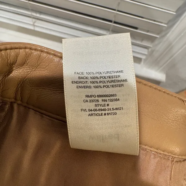 Wilfred Melina‎ Vegan Leather Pants Women 0 Tan Brown Camel High Rise Straight - Image 9
