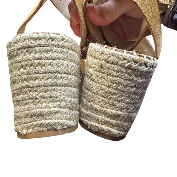 Dolce Vita Shoes Womens Size 8.5 Brown‎ Suede Espadrille Wedge Sandals Buckle - Image 7
