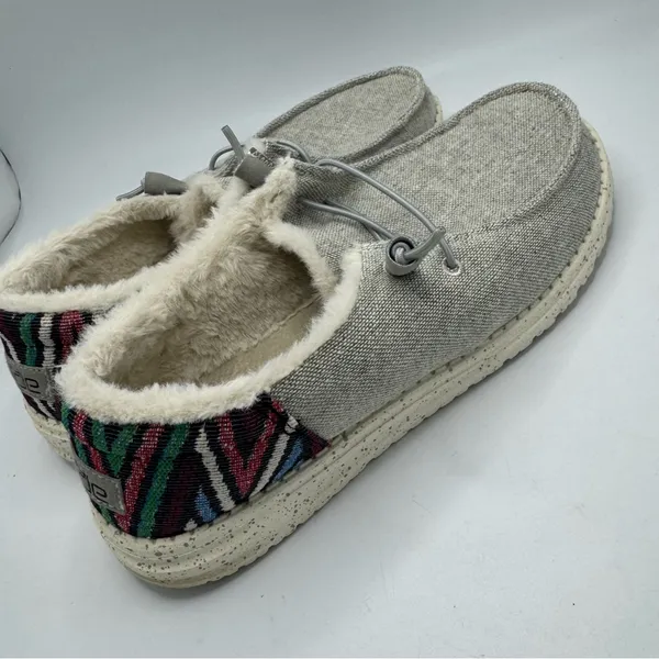 HEY DUDE WOMEN'S WENDY FUNK WOOL Loafer Shoes in Gray Size 10 - Image 5