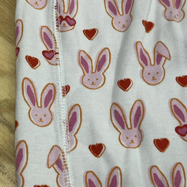 Roller Rabbit Love Bunnies Ladies 2 Piece Pajama PJ Set Pink White Size Large - Image 13