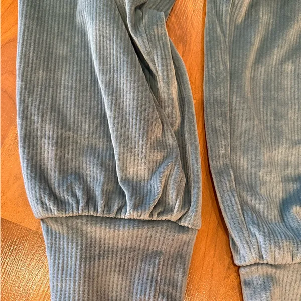 Victoria’s Secret on point velour‎ jogger pant teal ribbed size medium - Image 2