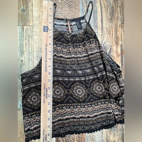 Forever 21 Black & Brown Cropped Tank Top - Image 6