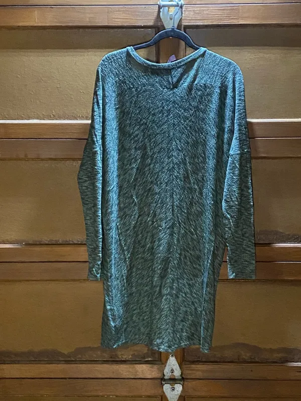 Alya Teal Plush Midi Dress Sz Large - Image 3