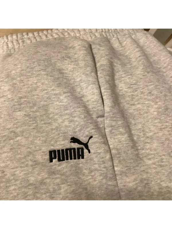 Puma Size XL ESS Logo Light Heather Grey Fleece Jogger Sweatpants. New With Tags - Image 6
