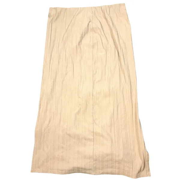 Abound Ribbed Maxi Skirt Womens XL Beige Elastic Waist Back Slit Cotton Blend - Image 4