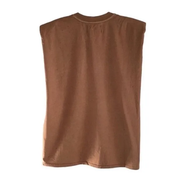 Free people x Sandrine Rose Shoulder Pad Brown Tank Top(Size Small) - Image 5