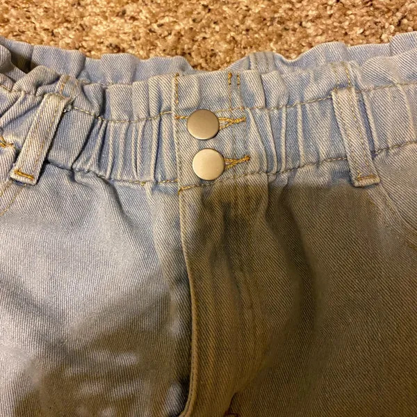 Hayden Paperbag Waist Stretchy Waist Denim Blue Jean Shorts 💜 - Image 3