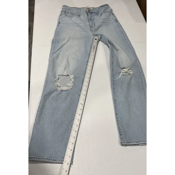 Madewell The Perfect Vintage Straight Jean Womens 26 Distressed Light Blue Denim - Image 11