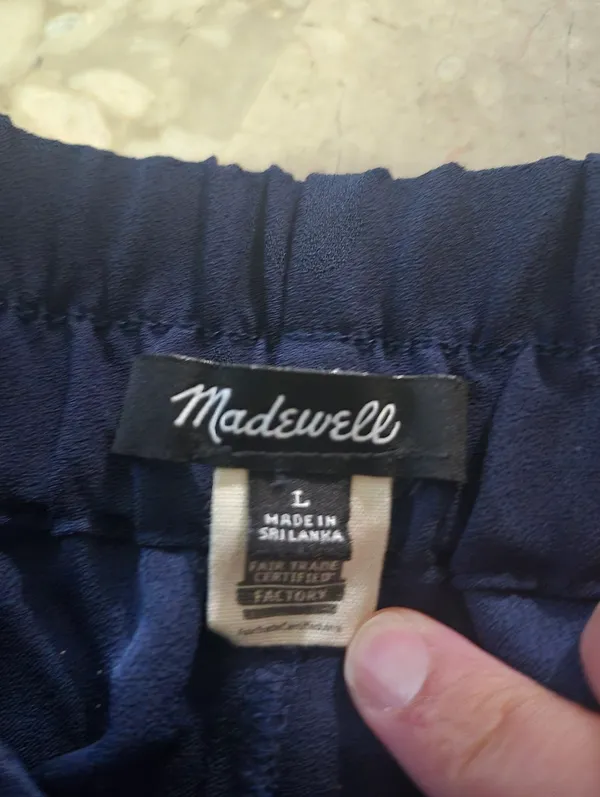 Madewell Huston navy blue professional Pull-On Crop Pants Womens Size Large - Image 4