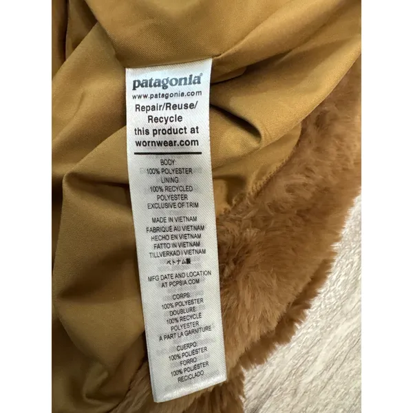 Patagonia Womens Lunar Frost Jacket Brown High Pile Fleece Full Zip Size Small - Image 5
