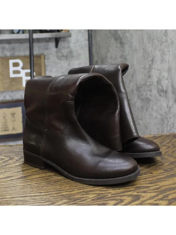 INC International Concepts Wide-Calf Leather Riding Boots Chocolate Brown 6M-WC - Image 2