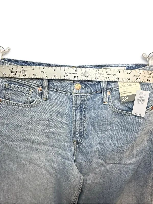 GAP Baggy Mid Rise Jeans Women’s 28/6 Regular Light Wash Wide Leg NWT $79.95 - Image 5
