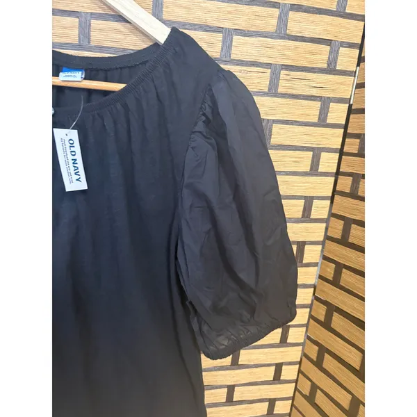Old Navy Black Puff Sleeve Top Size Medium‎ - Image 3
