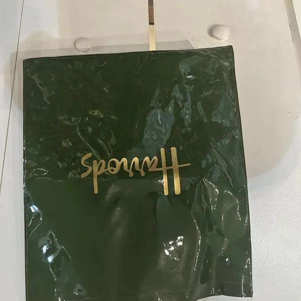 Harrods Glossy Green Shopper - Image 7