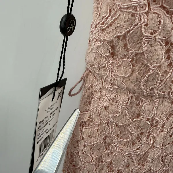Adrianna Papell Dress Women’s Size 4 NWT Lace Maxi Gown Pink Wedding Bridesmaid - Image 9