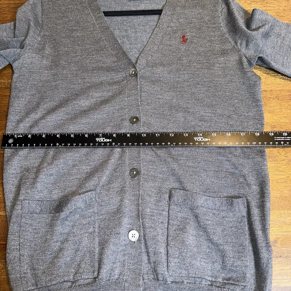 Ralph Lauren Sport Boyfriend Fit 100% Merino Wool Cardigan Preppy Classic Sz M - Image 6