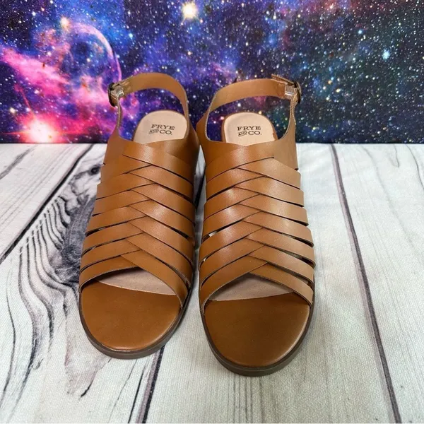 Frye and Co Sandals Womens Sz 11 Brown Galia Block Heel Vegan Leather‎ Shoes - Image 5