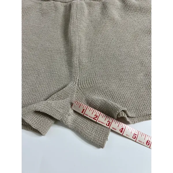 Zenana Beige Knit Lounge Matching Set Size Small Sweater Shorts Neutral Tan - Image 10