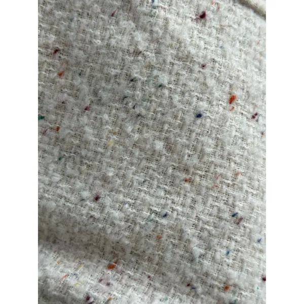 House of Harlow 1960 Tweed Boucle Mini‎ Dress Medium White Square Neck Sheath - Image 7