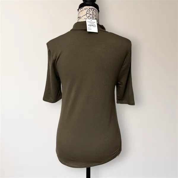 Articles of Society‎ S Military Green Mock Neck Pocket Top Minimalist Travel NWT - Image 4